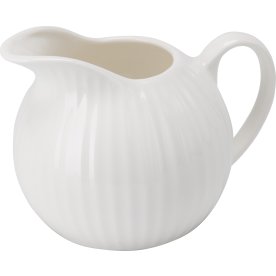 Gräddkanna, räfflad, vit, porslin, 310 ml.