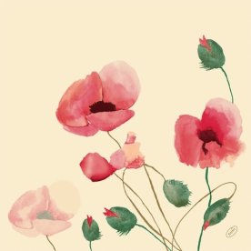 Dunisoft Middagsservett, Poppy Charm, 60 st.