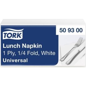 Servett TORK 1/4-vikt 1-lag vit 500/fp