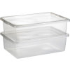 Basic plastlåda inkl. lock, 25 liter, klar