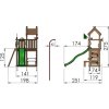 Jungle Gym Teepee legetårn m. grøn rutschebane