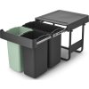 Brabantia Sort&Go, inbyggd, 10+10+20 L, grå/grön