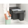 Brabantia Sort&Go, inbyggd, 10+10+20 L, grå/grön