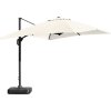 Hängparasoll 3x4m inkl. fot med hjul+skydd, beige