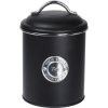 Förvaringsburkar för kaffe/te/socker, svart metall