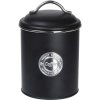 Förvaringsburkar för kaffe/te/socker, svart metall