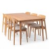 NordicLine matsalsset m. 6 stolar m. stoppning, ek