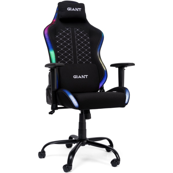 GIANT Gamerstol, RGB lys, sort